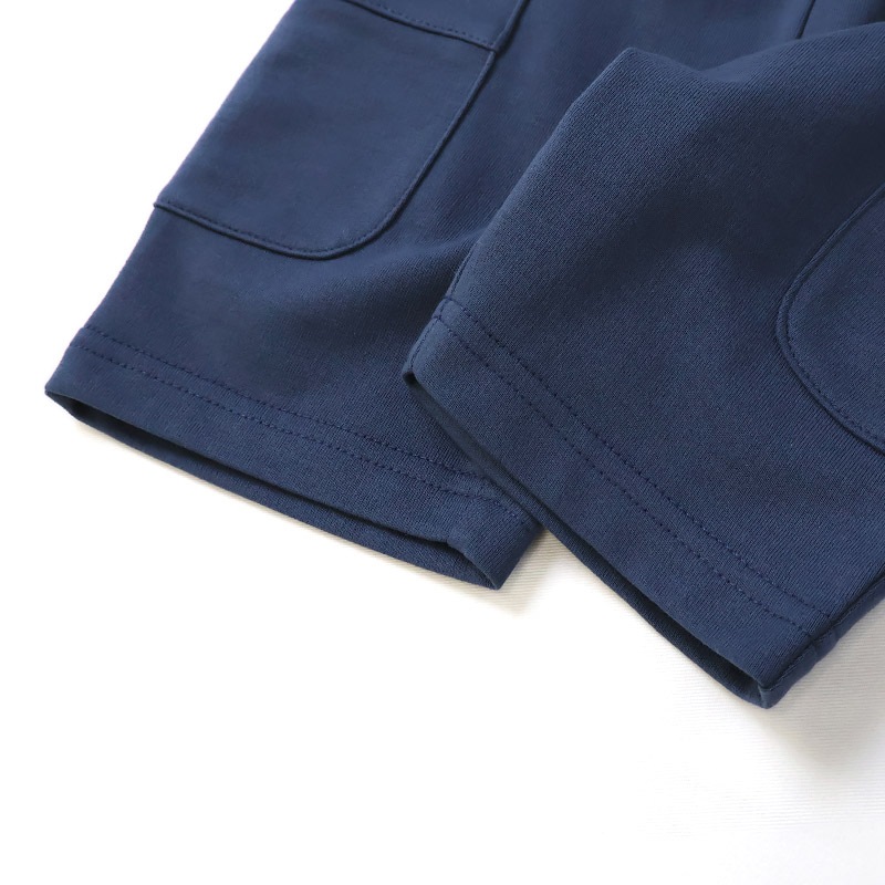 キッズ 5分丈パンツ ハーフパンツ 男の子 女の子 イージーパンツ 【GrinLab グリンラボ】 ベビー ストレッチ ズボン ボトムス 短パン 涼しい ミニ裏毛 無地 伸縮 ウエストゴム ポケット付き 大容量 外遊び アウトドア 男児 女児 80 90 95 100 110 120 130