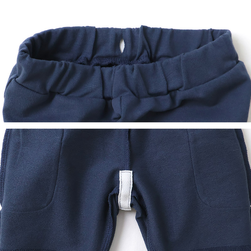 キッズ 5分丈パンツ ハーフパンツ 男の子 女の子 イージーパンツ 【GrinLab グリンラボ】 ベビー ストレッチ ズボン ボトムス 短パン 涼しい ミニ裏毛 無地 伸縮 ウエストゴム ポケット付き 大容量 外遊び アウトドア 男児 女児 80 90 95 100 110 120 130