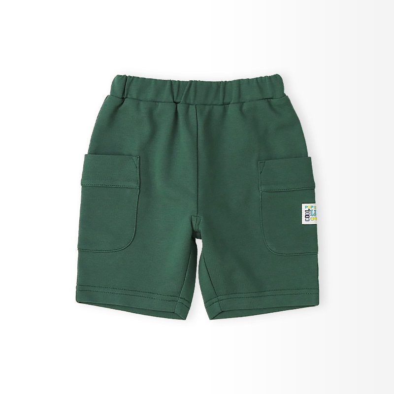 キッズ 5分丈パンツ ハーフパンツ 男の子 女の子 イージーパンツ 【GrinLab グリンラボ】 ベビー ストレッチ ズボン ボトムス 短パン 涼しい ミニ裏毛 無地 伸縮 ウエストゴム ポケット付き 大容量 外遊び アウトドア 男児 女児 80 90 95 100 110 120 130