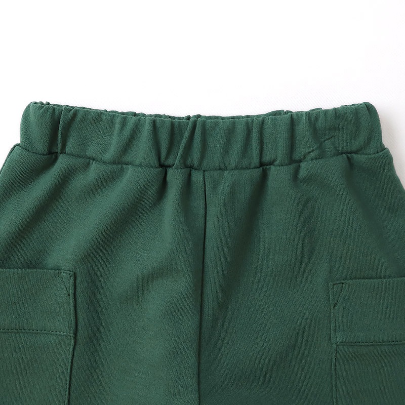 キッズ 5分丈パンツ ハーフパンツ 男の子 女の子 イージーパンツ 【GrinLab グリンラボ】 ベビー ストレッチ ズボン ボトムス 短パン 涼しい ミニ裏毛 無地 伸縮 ウエストゴム ポケット付き 大容量 外遊び アウトドア 男児 女児 80 90 95 100 110 120 130