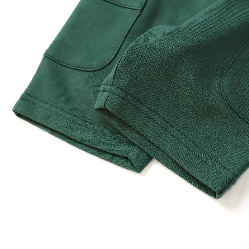 キッズ 5分丈パンツ ハーフパンツ 男の子 女の子 イージーパンツ 【GrinLab グリンラボ】 ベビー ストレッチ ズボン ボトムス 短パン 涼しい ミニ裏毛 無地 伸縮 ウエストゴム ポケット付き 大容量 外遊び アウトドア 男児 女児 80 90 95 100 110 120 130