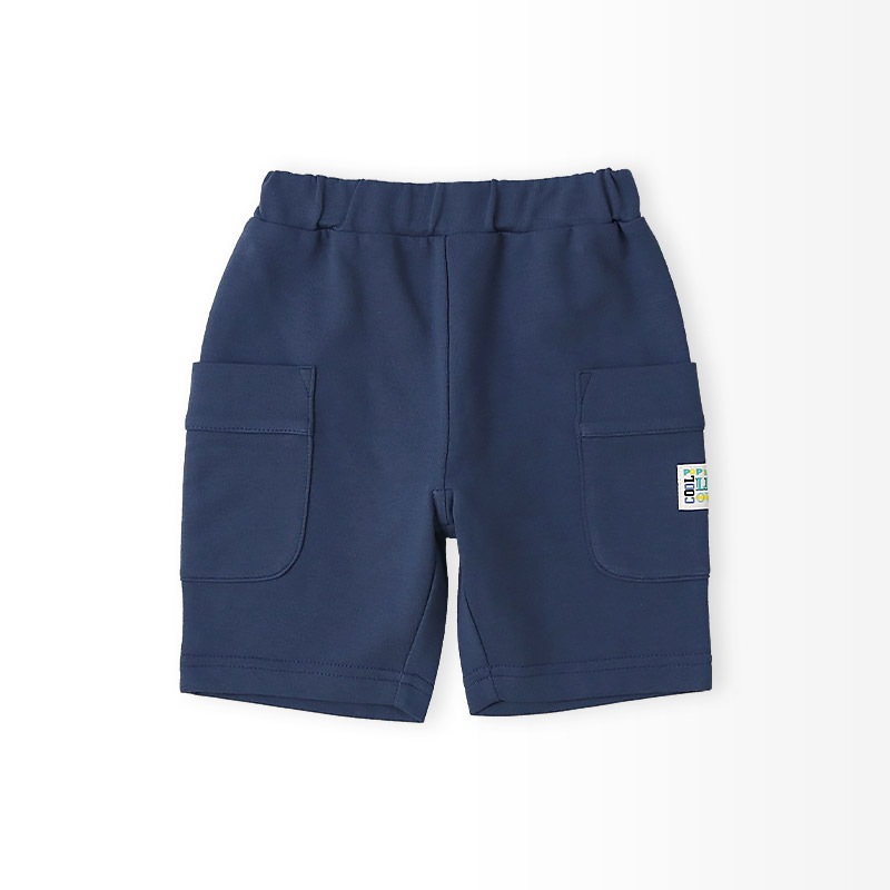 キッズ 5分丈パンツ ハーフパンツ 男の子 女の子 イージーパンツ 【GrinLab グリンラボ】 ベビー ストレッチ ズボン ボトムス 短パン 涼しい ミニ裏毛 無地 伸縮 ウエストゴム ポケット付き 大容量 外遊び アウトドア 男児 女児 80 90 95 100 110 120 130