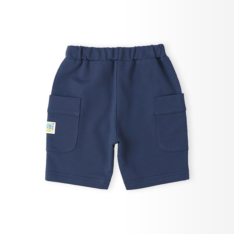 キッズ 5分丈パンツ ハーフパンツ 男の子 女の子 イージーパンツ 【GrinLab グリンラボ】 ベビー ストレッチ ズボン ボトムス 短パン 涼しい ミニ裏毛 無地 伸縮 ウエストゴム ポケット付き 大容量 外遊び アウトドア 男児 女児 80 90 95 100 110 120 130