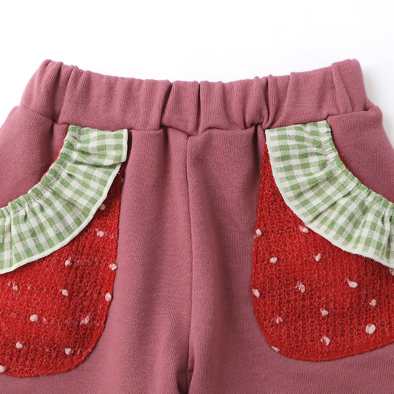 ガールズ キュロット パンツ 女の子 ショートパンツ ハーフパンツ ミニ裏毛 裏起毛なし【フルーツ天国】 キッズ ベビー スウェット ニットポケット 水玉 ウエストゴム カジュアル 苺 いちご イチゴ 赤 レッド ベージュ 可愛い かわいい 80 90 95 100 110 120 130