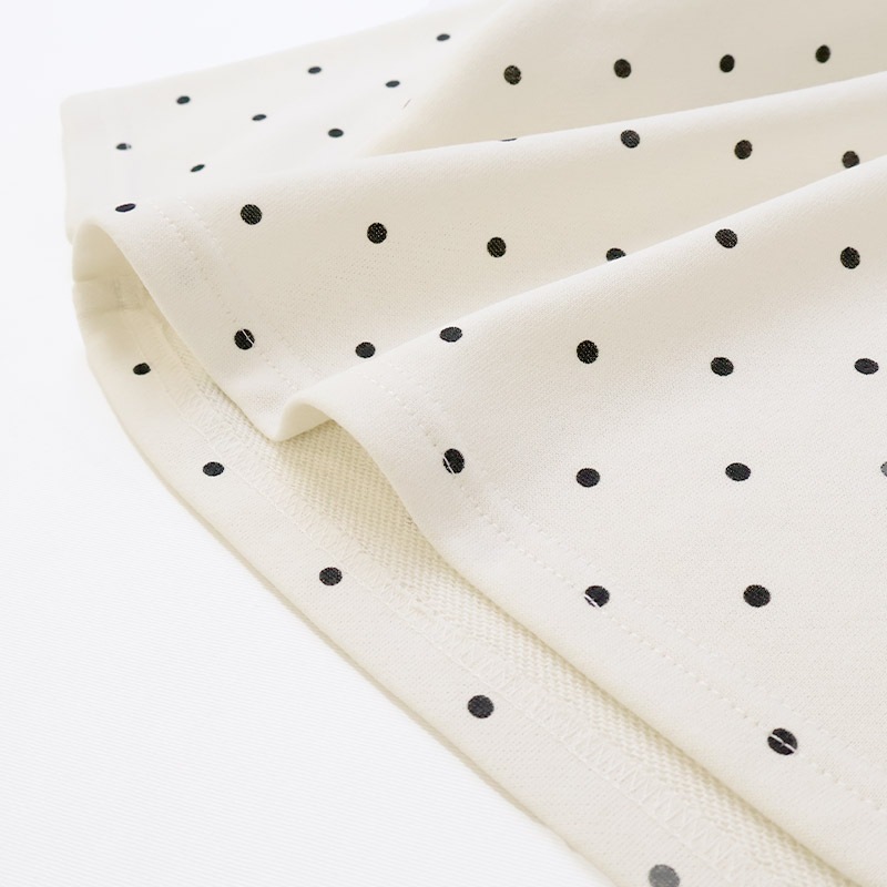 ガールズ トレーナー 裏毛 襟付き ドット 水玉 起毛なし 長袖 スウェット 女の子 プリント 【 GrinLab グリンラボ 】 ガーリー トップス カットソー ロンT インナー 衿付き ベビー アイボリー ラベンダー 白 紫 総柄 80 90 95 100 110 120 130