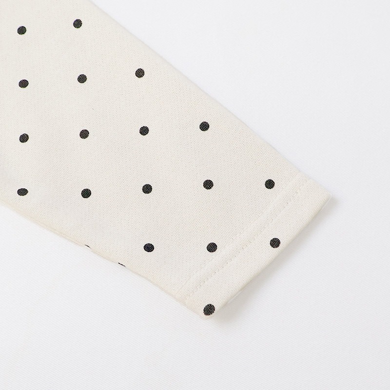 ガールズ トレーナー 裏毛 襟付き ドット 水玉 起毛なし 長袖 スウェット 女の子 プリント 【 GrinLab グリンラボ 】 ガーリー トップス カットソー ロンT インナー 衿付き ベビー アイボリー ラベンダー 白 紫 総柄 80 90 95 100 110 120 130