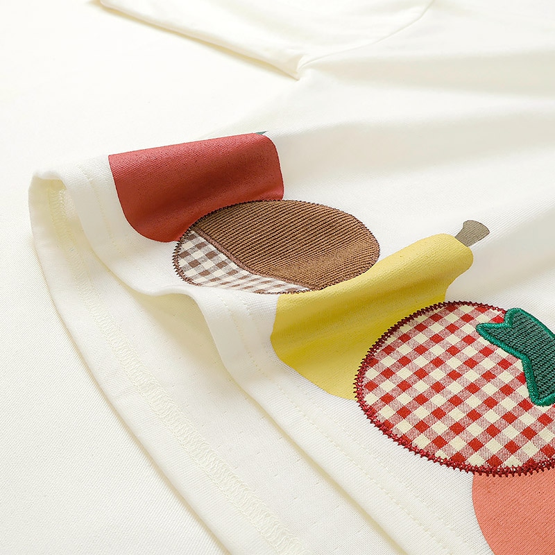 フルーツアップリケ長袖Tシャツ|80-130cm 【 フルーツ天国 】
