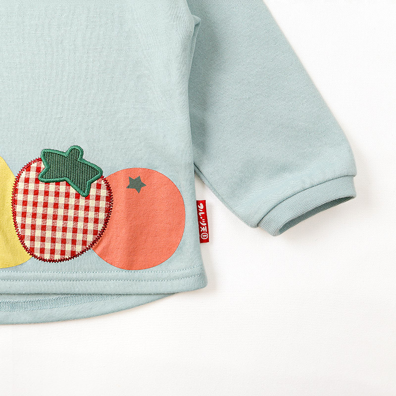 フルーツアップリケ長袖Tシャツ|80-130cm 【 フルーツ天国 】