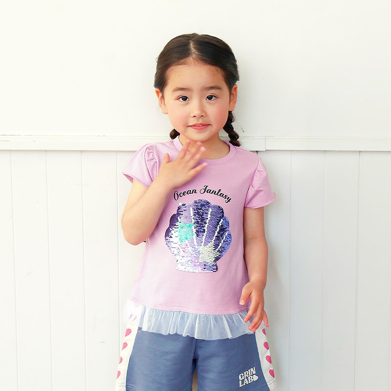 キラキラスパンコール半袖Tシャツ【GrinLab グリンラボ】