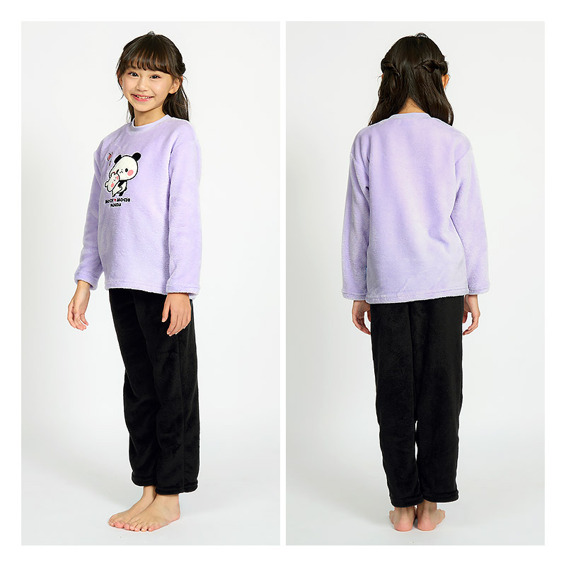 もちもちパンダ ルームウェア 長袖パジャマ フリース 女の子 キッズ 上下セット ルームウェア パジャマ 子供服 キャラクター アニマル 動物 2点セット カットソー スウェット ロングパンツ ウエストゴム ガールズ 部屋着 120cm 130cm 140cm 150cm 160cm 保温 暖かい 総柄