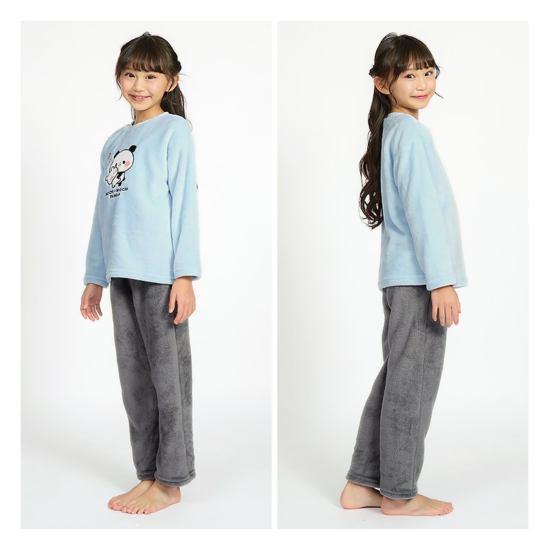 もちもちパンダ ルームウェア 長袖パジャマ フリース 女の子 キッズ 上下セット ルームウェア パジャマ 子供服 キャラクター アニマル 動物 2点セット カットソー スウェット ロングパンツ ウエストゴム ガールズ 部屋着 120cm 130cm 140cm 150cm 160cm 保温 暖かい 総柄