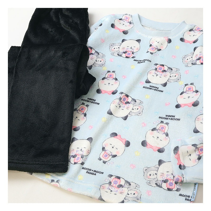 もちもちパンダ ルームウェア 長袖パジャマ フリース 女の子 キッズ 上下セット ルームウェア パジャマ 子供服 キャラクター アニマル 動物 2点セット カットソー スウェット ロングパンツ ウエストゴム ガールズ 部屋着 120cm 130cm 140cm 150cm 160cm 保温 暖かい 総柄
