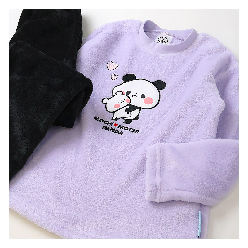 もちもちパンダ ルームウェア 長袖パジャマ フリース 女の子 キッズ 上下セット ルームウェア パジャマ 子供服 キャラクター アニマル 動物 2点セット カットソー スウェット ロングパンツ ウエストゴム ガールズ 部屋着 120cm 130cm 140cm 150cm 160cm 保温 暖かい 総柄