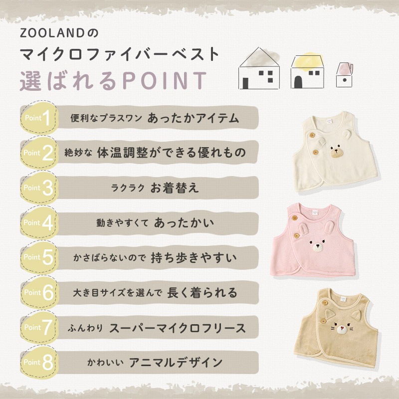 キッズ スリーパー ベスト ベビー 男の子 女の子 スーパーマイクロフリース 前開き お着替え簡単 アニマル くま うさぎ ねこ クマ ウサギ ネコ 猫 動物 耳付き 暖かい 防寒 毛布 体温調節 可愛い マイクロファイバー 洗える 80 90 95 100 お祝い ギフト プレゼント