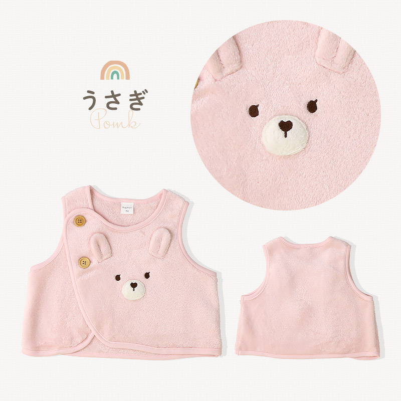キッズ スリーパー ベスト ベビー 男の子 女の子 スーパーマイクロフリース 前開き お着替え簡単 アニマル くま うさぎ ねこ クマ ウサギ ネコ 猫 動物 耳付き 暖かい 防寒 毛布 体温調節 可愛い マイクロファイバー 洗える 80 90 95 100 お祝い ギフト プレゼント