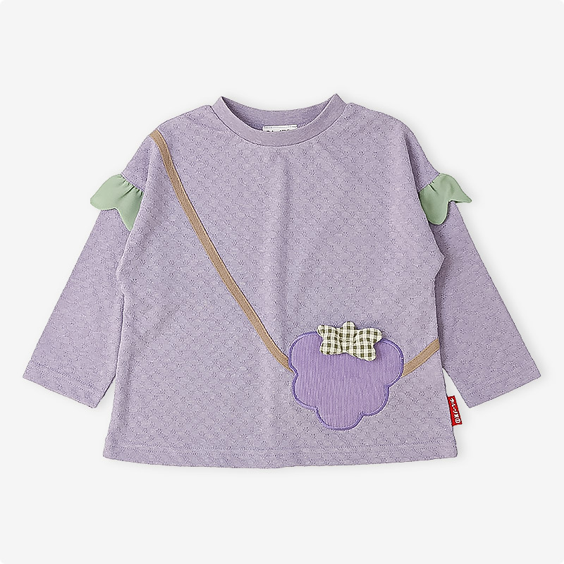 イチゴ/ぶどうのショルダー風長袖Tシャツ｜80-130cm 【 フルーツ天国 】