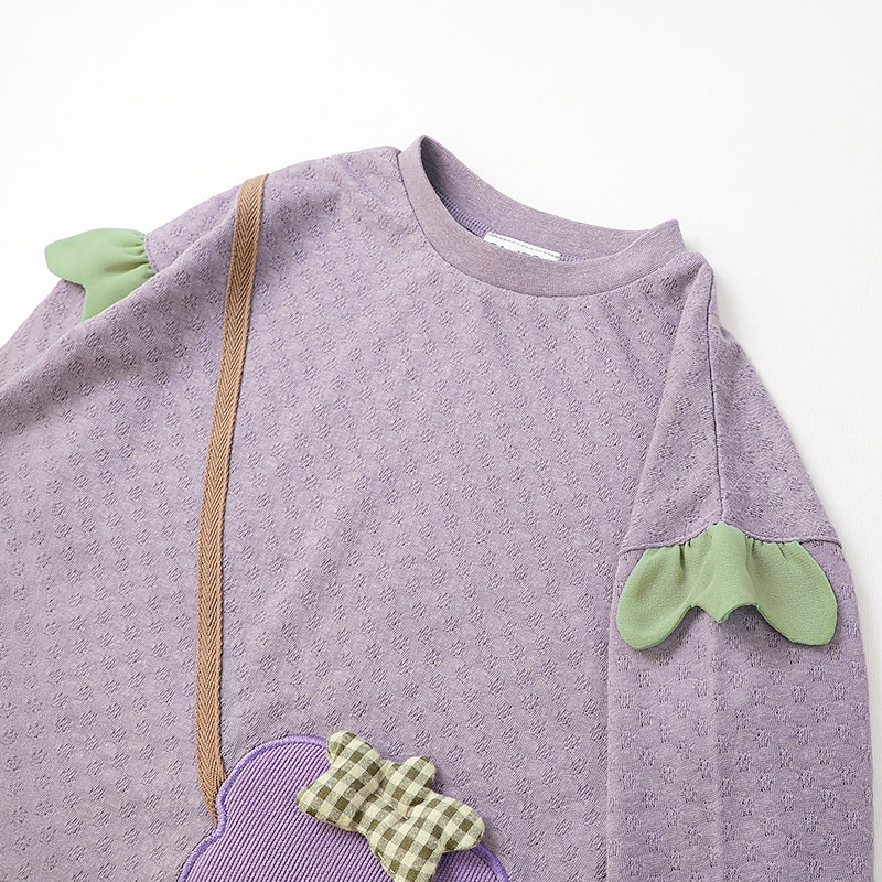 イチゴ/ぶどうのショルダー風長袖Tシャツ｜80-130cm 【 フルーツ天国 】