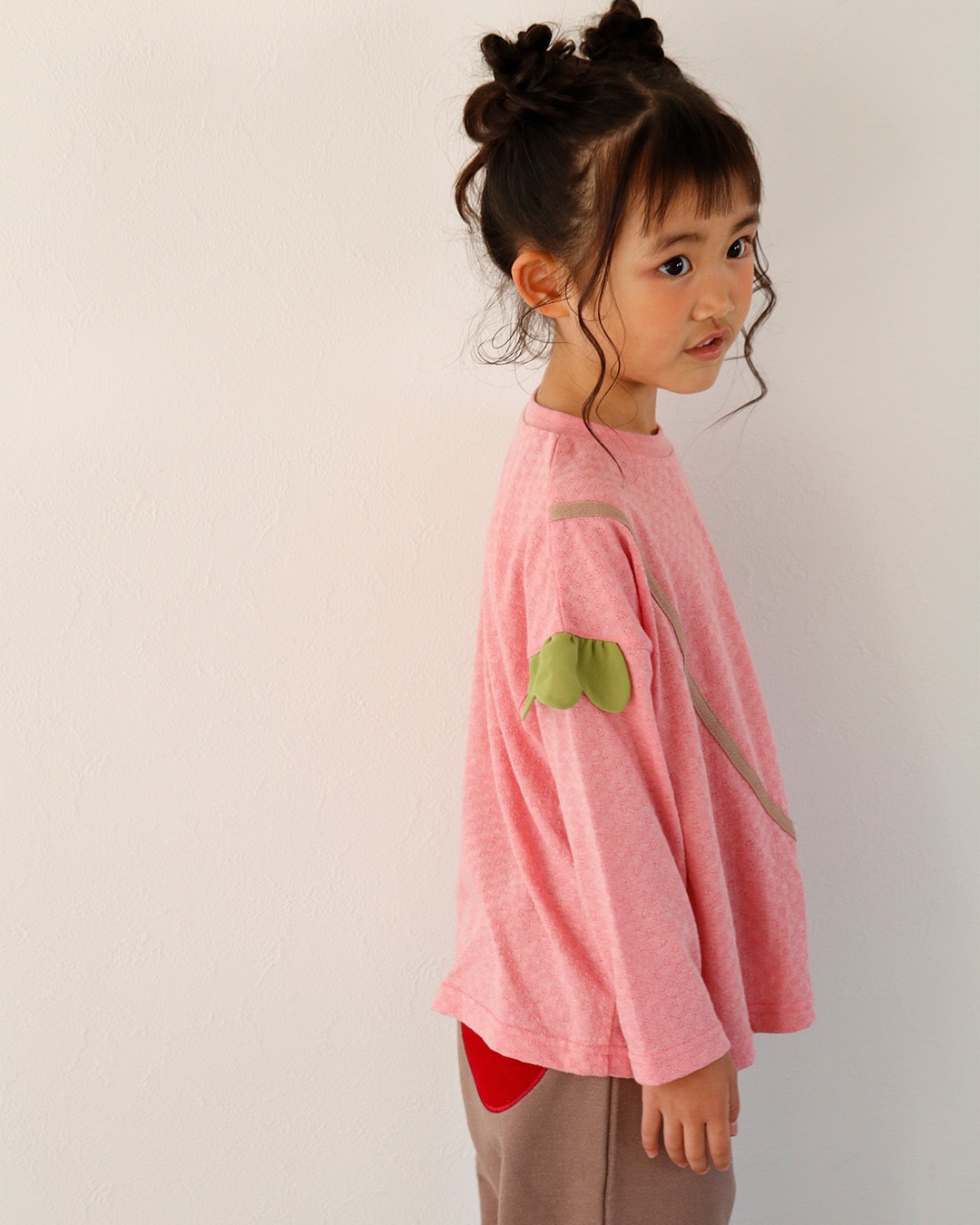 イチゴ/ぶどうのショルダー風長袖Tシャツ|80-130cm 【 フルーツ天国 】