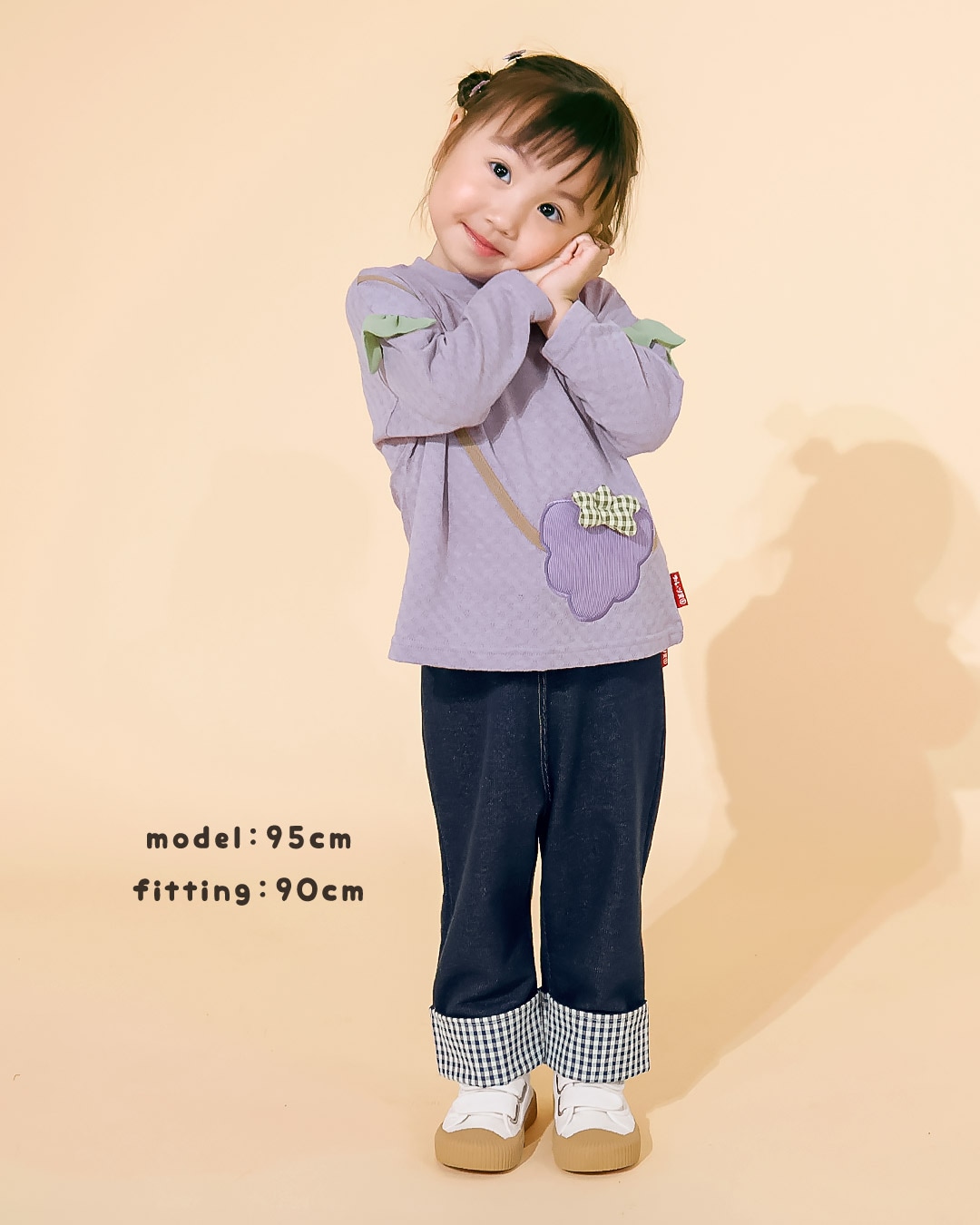 イチゴ/ぶどうのショルダー風長袖Tシャツ｜80-130cm 【 フルーツ天国 】