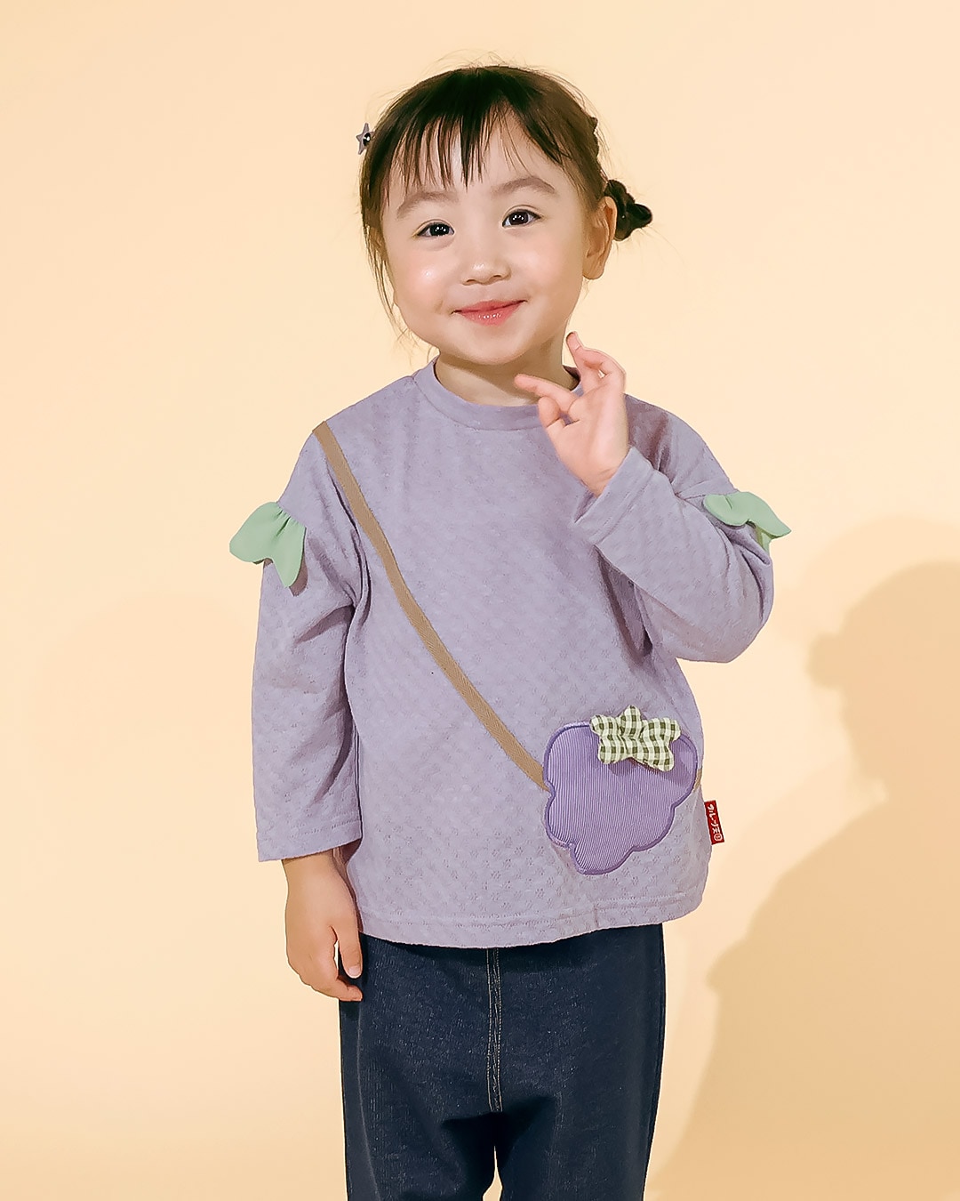 イチゴ/ぶどうのショルダー風長袖Tシャツ｜80-130cm 【 フルーツ天国 】