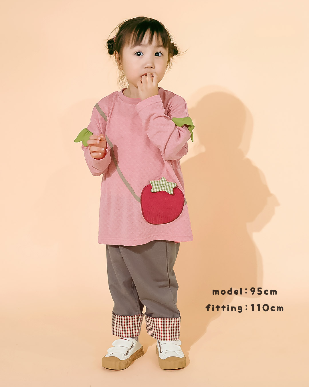 イチゴ/ぶどうのショルダー風長袖Tシャツ｜80-130cm 【 フルーツ天国 】
