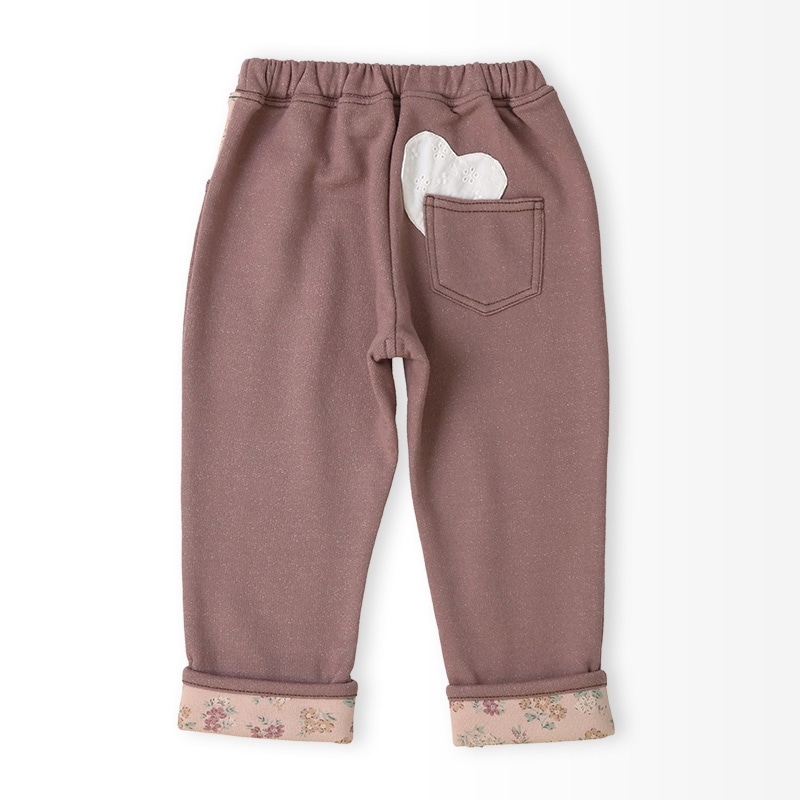 裾折り曲げ裏起毛ロングパンツ【Uzulandウズランド】