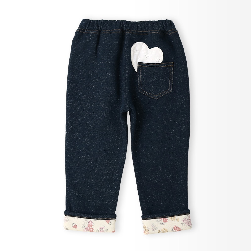 裾折り曲げ裏起毛ロングパンツ【Uzulandウズランド】