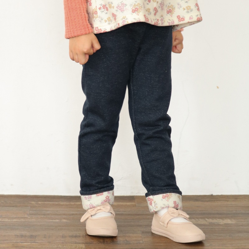 裾折り曲げ裏起毛ロングパンツ【Uzulandウズランド】