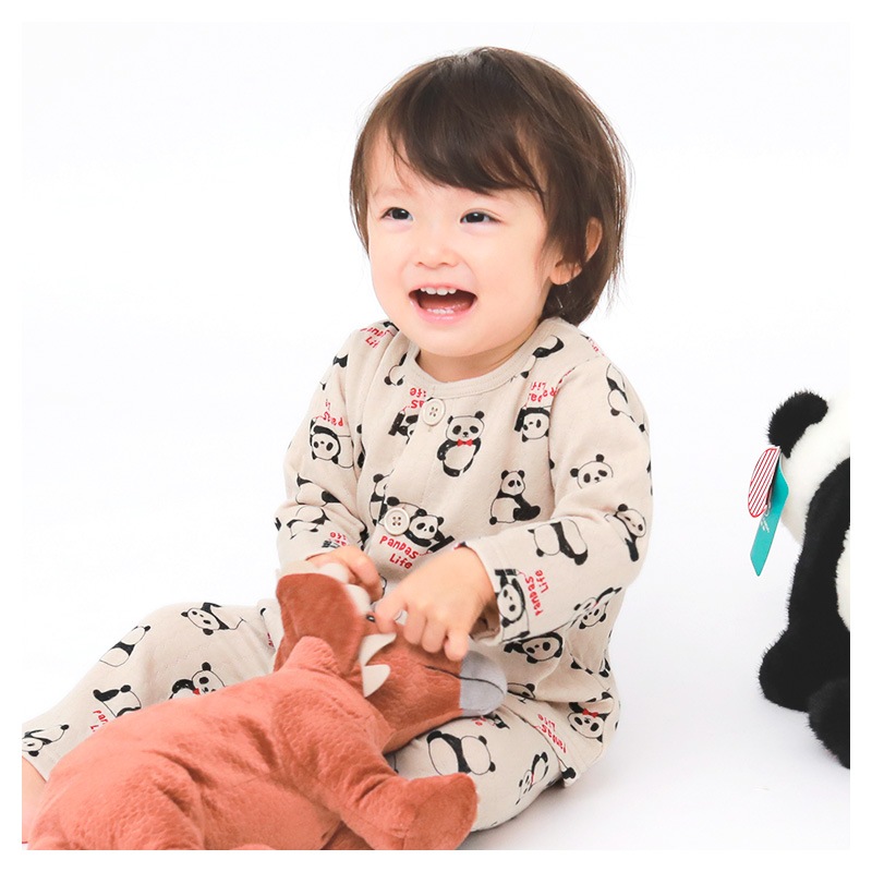 キッズ パジャマ 男の子 上下セット 2点セット 腹巻付 ( 80-130cm )  子供 ベビー セットアップ あったか ソフトキルト 長袖 前開き パンダ 車 くるま 動物 アニマル 春 秋 冬 はらまき 子供服 キルト 赤ちゃん 寝具 ナイトウェア ニットキルト 80 90 95 100 110 120 130
