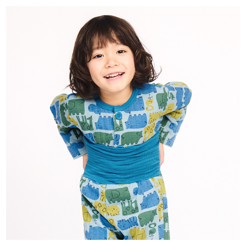 キッズ パジャマ 男の子 上下セット 2点セット 腹巻付 ( 80-130cm