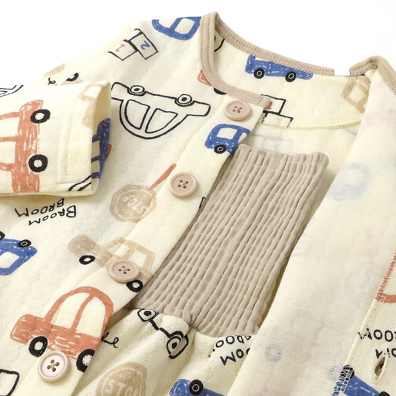 キッズ パジャマ 男の子 上下セット 2点セット 腹巻付 ( 80-130cm )  子供 ベビー セットアップ あったか ソフトキルト 長袖 前開き パンダ 車 くるま 動物 アニマル 春 秋 冬 はらまき 子供服 キルト 赤ちゃん 寝具 ナイトウェア ニットキルト 80 90 95 100 110 120 130