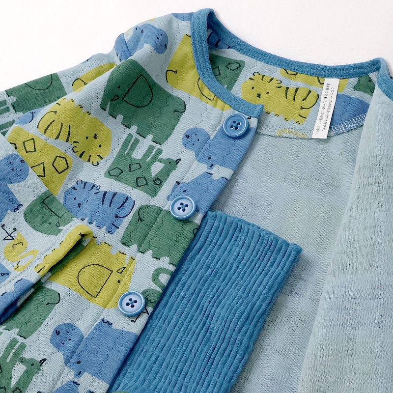 キッズ パジャマ 男の子 上下セット 2点セット 腹巻付 ( 80-130cm )  子供 ベビー セットアップ あったか ソフトキルト 長袖 前開き パンダ 車 くるま 動物 アニマル 春 秋 冬 はらまき 子供服 キルト 赤ちゃん 寝具 ナイトウェア ニットキルト 80 90 95 100 110 120 130