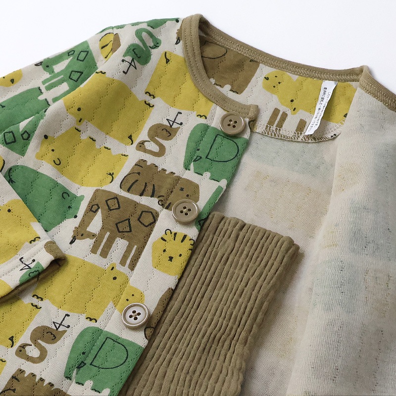 キッズ パジャマ 男の子 上下セット 2点セット 腹巻付 ( 80-130cm )  子供 ベビー セットアップ あったか ソフトキルト 長袖 前開き パンダ 車 くるま 動物 アニマル 春 秋 冬 はらまき 子供服 キルト 赤ちゃん 寝具 ナイトウェア ニットキルト 80 90 95 100 110 120 130