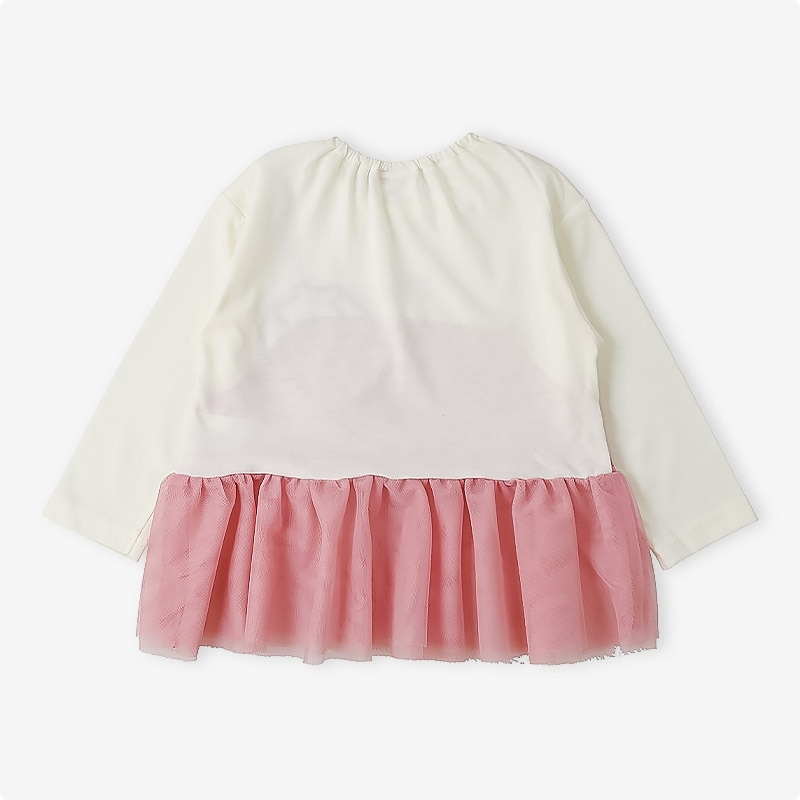 イチゴ/ぶどうの重ね着風チュールTシャツ|80-130cm 【 フルーツ天国 】
