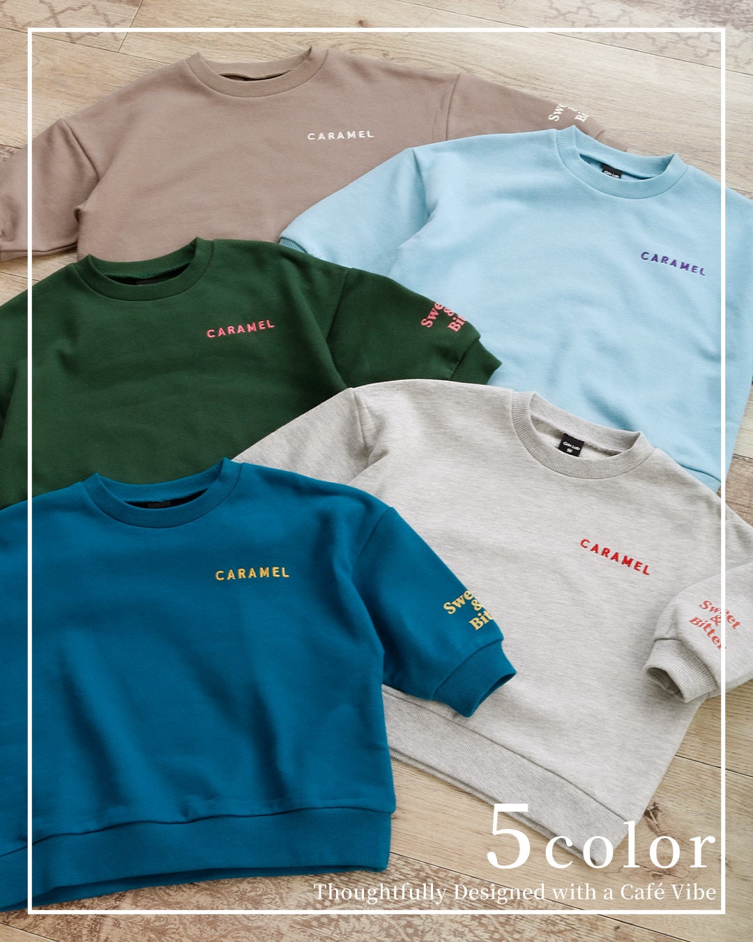 毎日着たいラクチン服 ロゴ刺繍配色トレーナー【GrinLab グリンラボ】|80-160cm