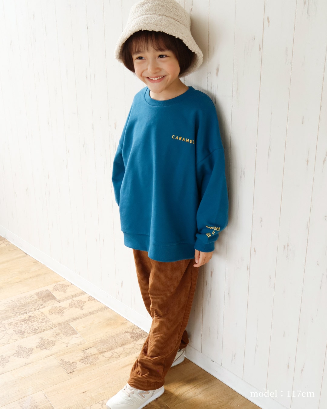 毎日着たいラクチン服 ロゴ刺繍配色トレーナー【GrinLab グリンラボ】|80-160cm