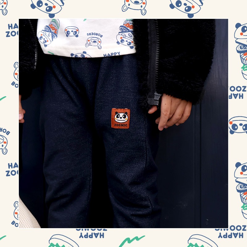 キッズ ハッピーバッグ 福袋 6点セット フリースジャケット ロンT 長袖Tシャツ トレーナー ロングパンツ メッシュバッグ ZOOMIC ズーミック ベビー カットソー 男の子 女の子 ハンバーガー アニマル パンダ くま 80 90 95 100 110 120 130 通園 通学