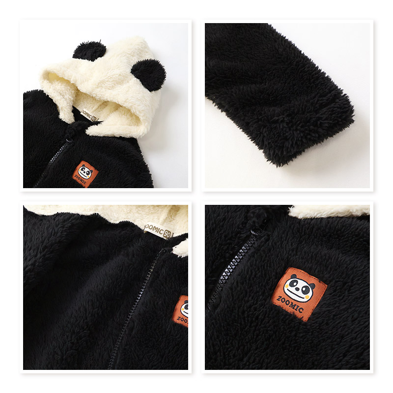 キッズ ハッピーバッグ 福袋 6点セット フリースジャケット ロンT 長袖Tシャツ トレーナー ロングパンツ メッシュバッグ ZOOMIC ズーミック ベビー カットソー 男の子 女の子 ハンバーガー アニマル パンダ くま 80 90 95 100 110 120 130 通園 通学