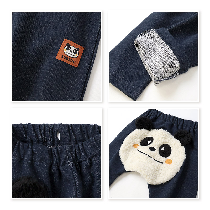 キッズ ハッピーバッグ 福袋 6点セット フリースジャケット ロンT 長袖Tシャツ トレーナー ロングパンツ メッシュバッグ ZOOMIC ズーミック ベビー カットソー 男の子 女の子 ハンバーガー アニマル パンダ くま 80 90 95 100 110 120 130 通園 通学