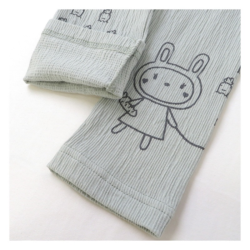 キッズ レギンス 10分丈 うさぎ 長パンツ ロングパンツ ミント ( 80-130cm )【 UZURABBIT ウズラビット 】 子供服 ベビー 女の子 かわいい おしゃれ アニマル 動物 裾 プリント 春 新作 80 90 95 100 110 120 130 ウサギ