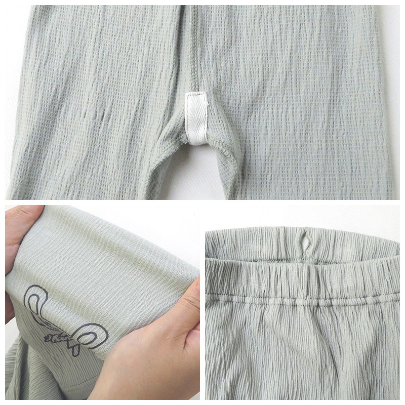 キッズ レギンス 10分丈 うさぎ 長パンツ ロングパンツ ミント ( 80-130cm )【 UZURABBIT ウズラビット 】 子供服 ベビー 女の子 かわいい おしゃれ アニマル 動物 裾 プリント 春 新作 80 90 95 100 110 120 130 ウサギ