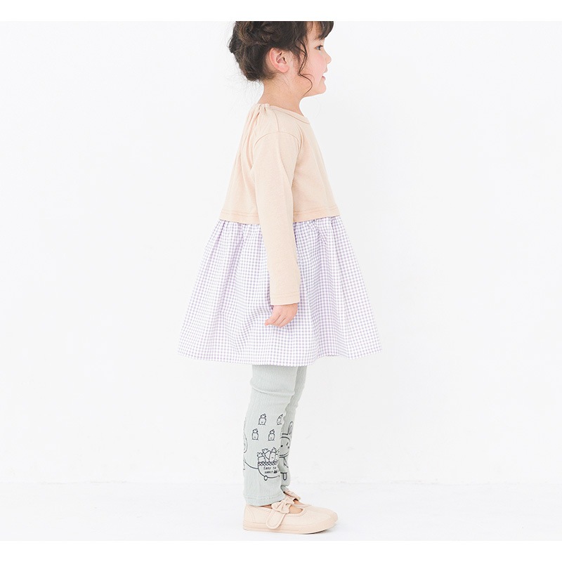 キッズ レギンス 10分丈 うさぎ 長パンツ ロングパンツ ミント ( 80-130cm )【 UZURABBIT ウズラビット 】 子供服 ベビー 女の子 かわいい おしゃれ アニマル 動物 裾 プリント 春 新作 80 90 95 100 110 120 130 ウサギ