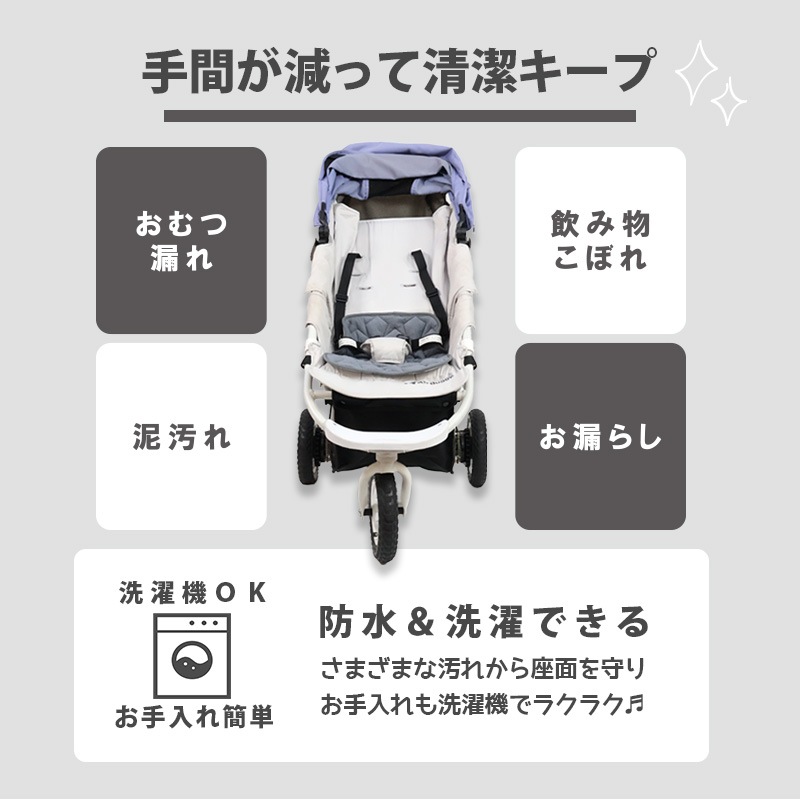おもらしガードシート チャイルドシート 防水 チャイルドシート用 カバー ベビーカー シート クッション 中綿入り 中わた入り おしっこシートおねしょガード 赤ちゃん ベビー キッズ 星柄 スター シーツ 防水シート ウェット シート 撥水 プロテクター トイレトレーニング ベビーカーシート
