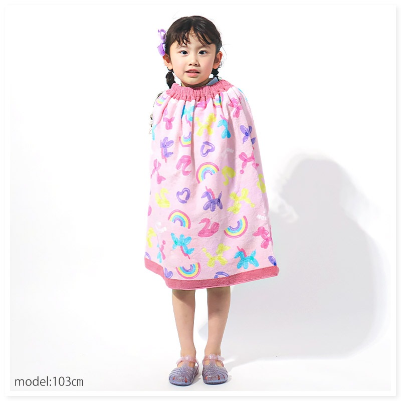 【 送料無料 】 ラップタオル 女の子 綿100％ ネームタグ付 60cm 男の子 巻きタオル 水着用品 プールタオル タオル キッズ 子供用 レッド ピンク 赤 花 フラワー イチゴ スイカ レモン フルーツ ハート 風船 バルーン お風呂 スイミング レジャー 水遊び お名前タグ