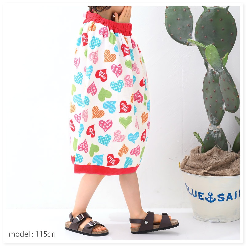 【 送料無料 】 ラップタオル 女の子 綿100％ ネームタグ付 60cm 男の子 巻きタオル 水着用品 プールタオル タオル キッズ 子供用 レッド ピンク 赤 花 フラワー イチゴ スイカ レモン フルーツ ハート 風船 バルーン お風呂 スイミング レジャー 水遊び お名前タグ