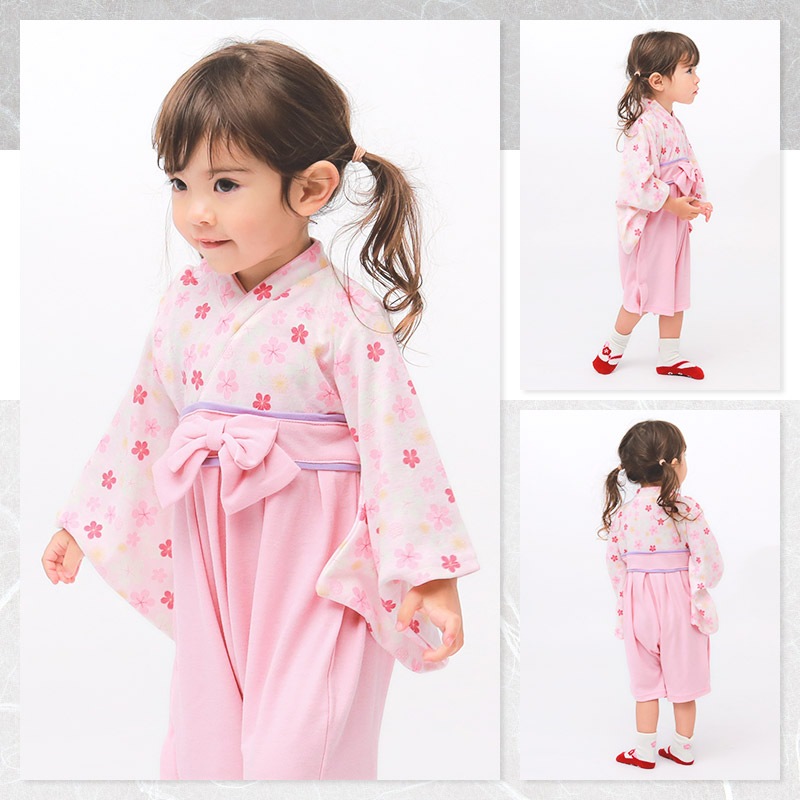 【 送料無料 】 ベビー 袴 ロンパース 女の子 はかまロンパース お食い初め 百日祝い 100日祝い こどもの日 子供の日 端午の節句 初節句 節句 お宮参り 赤ちゃん はかま 70 80 90 新生児 和柄 女児 可愛い 花 いちご 桜 さくら つばき 子供服 カバーオール 出産祝い ベビー袴 送料無料
