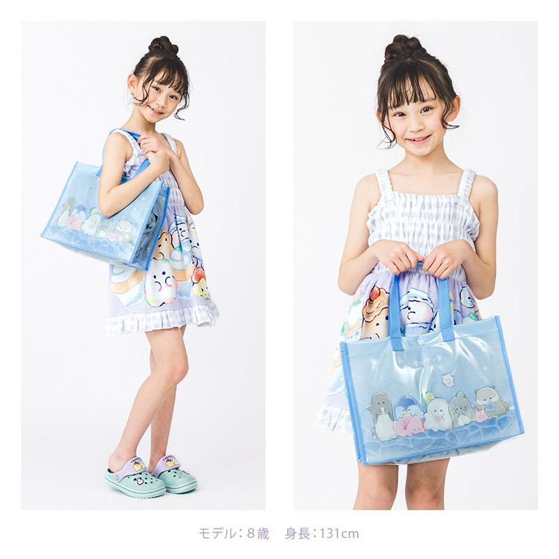 オバケーヌ プールバッグ 女の子 キッズ A4サイズ バッグ キャラクター バック ビニールバッグ クリアバッグ スイムバッグ 34x25x11 水着用品 プール 海水浴 スイミング スクール レジャー 夏 水遊び ビニールバック スイムバック 可愛い 入園 入学 ギフト 贈り物 