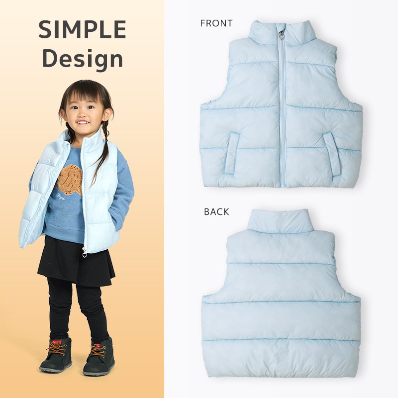 キッズ 中綿ベスト ポケット付 アウター 撥水加工 洗える 中わた入り 女の子 ( 90-130cm ) 【 GrinLab グリンラボ 】 トップス ベビー 90cm 100cm 110cm 120cm 130cm 140cm 150cm 160cm 切替 ウインドブレーカー アウトドア 保温 防寒 暖かい ダウンベスト