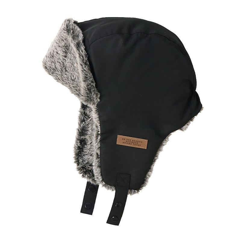 キッズ フライトキャップ 帽子 耳当て付き 男の子 女の子 キャップ 子供用 帽子 (52-54cm)【GrinLab グリンラボ】 撥水 フェイクファー イヤーフラップ パイロットキャップ ロゴ 配色 ミリタリー 暖かい 防寒 保温 キャップ ボーイズ ガールズ 暖かい 雪遊び