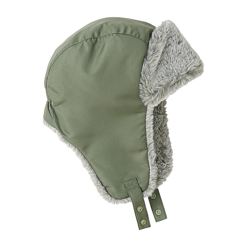 キッズ フライトキャップ 帽子 耳当て付き 男の子 女の子 キャップ 子供用 帽子 (52-54cm)【GrinLab グリンラボ】 撥水 フェイクファー イヤーフラップ パイロットキャップ ロゴ 配色 ミリタリー 暖かい 防寒 保温 キャップ ボーイズ ガールズ 暖かい 雪遊び